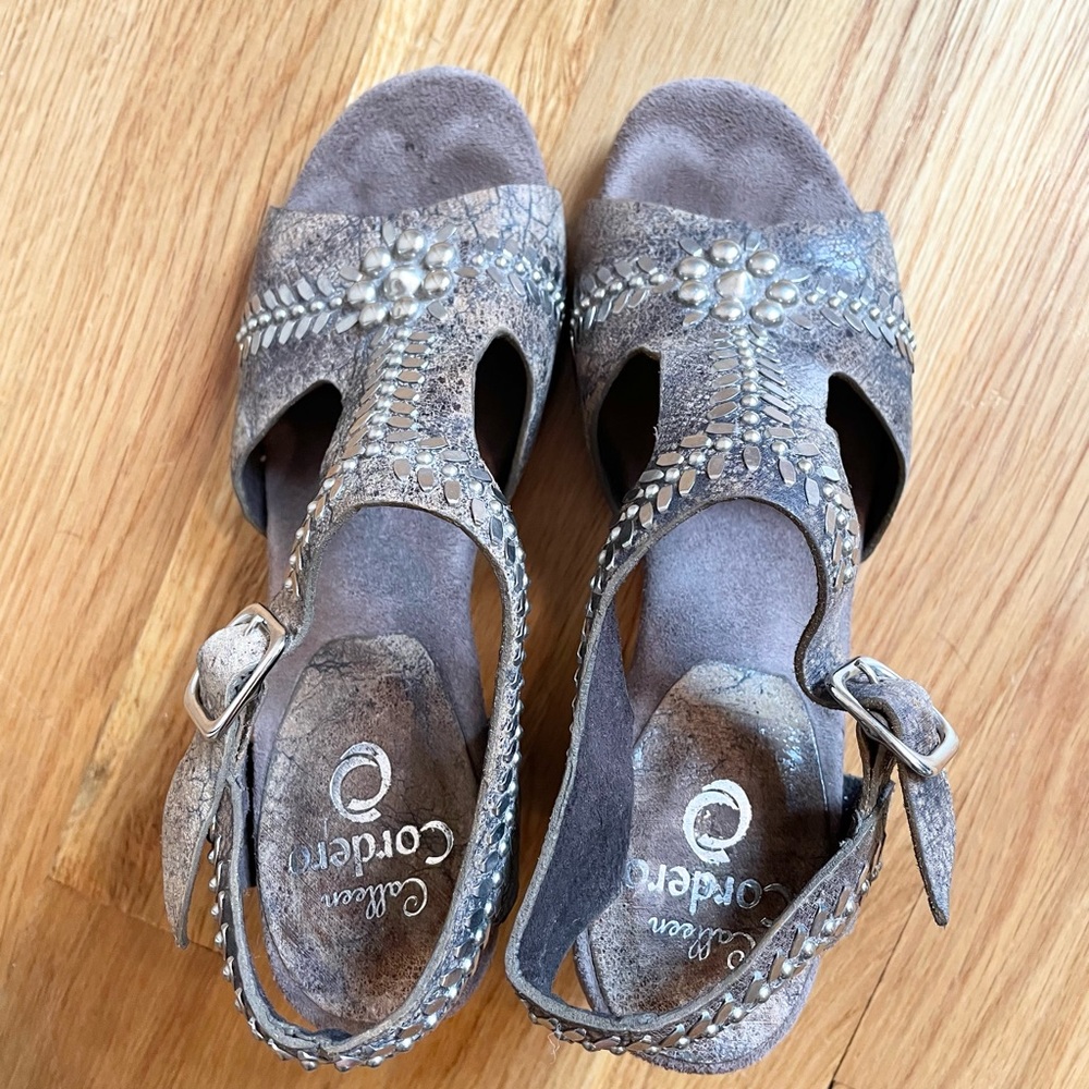 Calleen Cordero silver studded Heeled Sandals - Picture 6 of 11